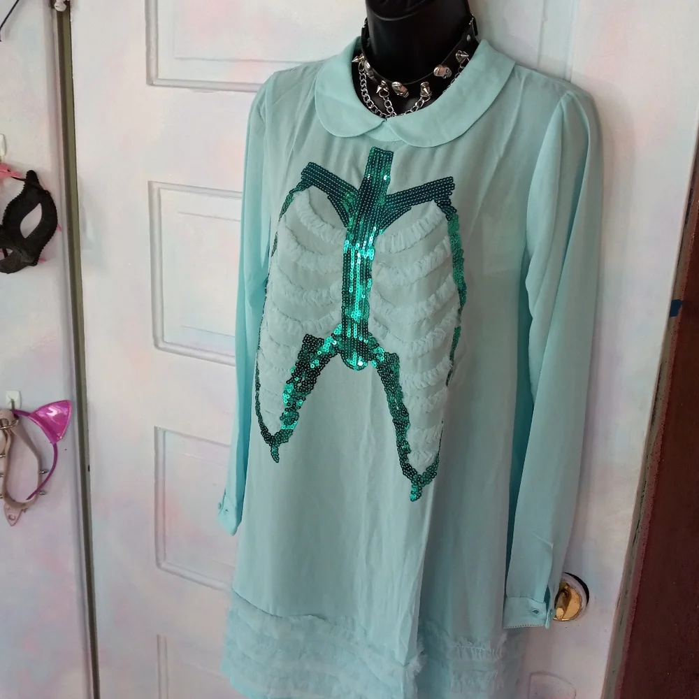 Dead Mermaid NWT Iron Fist babydoll lace dress! Pastel goth/ fairycore! - Picture 12 of 16